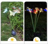 Guirlande lumineuse solaire LED en forme de papillon, imperméable, pour extérieur, jardin, décoration féerique pour fête, vacances, maison, chemin, pelouse, ornement