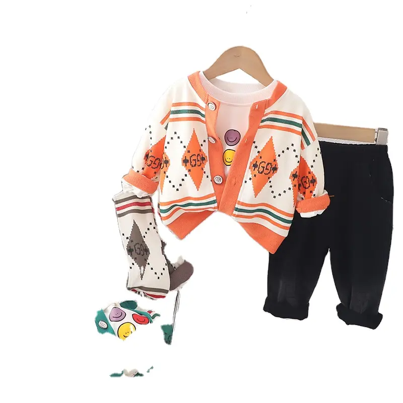 2023 Spring Popular Hot Sale Baby Boy Clothing Set Korean Version Cardigan Coat Fashionable Style at a Good Price