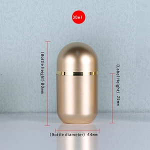Bottiglia a Forma di Proiettile Dorata, Varie Capacità, Tappo a Vite per Serigrafia, Contattare il Venditore per Campionatura, Realizzata in PS - Product Image 3