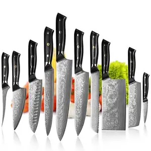 Профессиональный поварский нож 8 дюймов, кухонный нож с Дамасским узором, высококачественные изготовленные на заказ, изготовленные вручную, Дамасские поварские ножи
