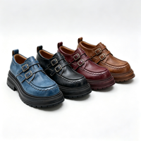 Chaussures plates à boucle tendance, talon épais, style Oxford, chaussures à plateforme vintage pour femmes, chaussures décontractées pour le bureau au quotidien
