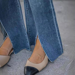 Jeans svasati a vita alta da donna <span class=keywords><strong>pantaloni</strong></span> in Denim elasticizzati <span class=keywords><strong>lunghi</strong></span> larghi <span class=keywords><strong>con</strong></span> fessure laterali Jeans Vintage da mamma - Product Image 4