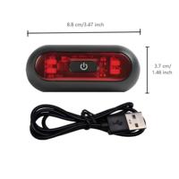 Feu arrière de sécurité pour casque de moto, clignotant, rechargeable, étanche, à LED