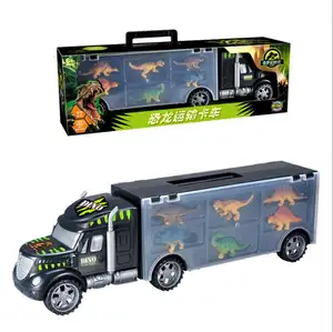 Venda quente Dinossauro Transportadora Veículos Toy Set com 6 Dinossauros ou 6 Mini Carros Caminhão Carros de Brinquedo para Meninos e Meninas