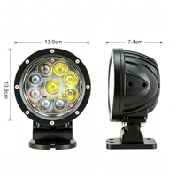 5.5Inch 45W Round LED Work Light 4D Lens IP68 Waterproof 12-48V Auxiliary Driving Lamp for Offroad Car Truck Forklift Machinery