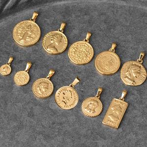 Medalla de retrato de Jesús de acero inoxidable de Elisabeth Queen, dijes de joyería DIY, colgantes de moneda de la Virgen María religiosa Vintage - Product Image 4