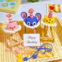 Chapeau d'animal au crochet fait à la main en gros Art textile, casque de créature tricoté personnalisé pour la décoration de pépinière à la maison, commandes en gros