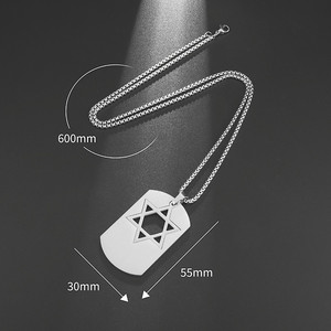 Etichette esagonali geometriche per cani con logo in acciaio inossidabile stella <span class=keywords><strong>di</strong></span> David ciondoli con logo ciondoli <span class=keywords><strong>di</strong></span> gioielli <span class=keywords><strong>di</strong></span> moda personalizzati per collana - Product Image 6