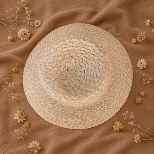Sombrero de Paja Lontar, Color Beige, Tejido, de Ala Ancha, Estilo Casual de Playa, Unisex para Adultos, Plegable, Transpirable, Ecológico, para Primavera y Verano - Product Image 6