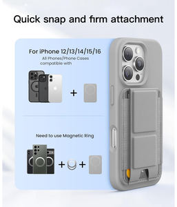 Porte-cartes magnétique à rabat unique en cuir, design créatif compatible avec les étuis de téléphone Apple 16 <span class=keywords><strong>MagSafe</strong></span>. - Product Image 2