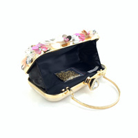 Tendance produits fleur femmes sac de soirée en gros mode élégant fête et mariage dames pochette avec chaîne