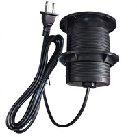 60MM Runde Einbau-Schreibtischdurchführung, 125V 15A, USB A&C PD20W Schnellladung, 1,8M Kabel, Anpassbar für US/UK