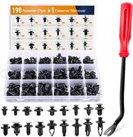 Clips de fixation et extracteurs de rivets pour voiture - Kit de rivets à pression pour garnitures de portières - 190 pièces