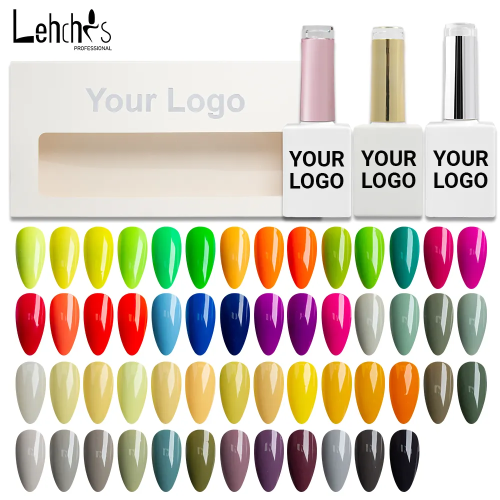 Lehchiswholesale OEM Etiqueta Privada colorido UV LED gel barniz semipermanente remojo esmalte de uñas de gel para salón de uñas de arte