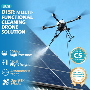 Drone de lavage intelligent haute pression commercial à double caméra, contrôle par application, télécommande 15 km, façade de bâtiment en plastique - Product Image 1