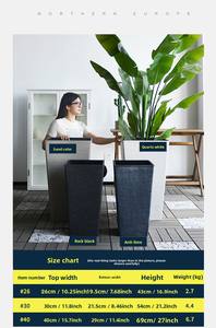 Pots à fleurs en <span class=keywords><strong>plastique</strong></span> P454 et grands bacs carrés pour plantes d'intérieur/extérieur, aspect pierre - Product Image 5