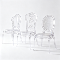 Chaise de salle à manger moderne et durable, style antique, élégante, en plastique transparent, pour événements, chaise de mariage en acrylique transparent