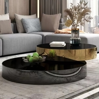 Table basse ronde rotative moderne et minimaliste de luxe léger, table combinée circulaire créative, adaptée aux petits et grands salons