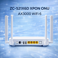 ZIKUN AX3000 WiFi6 ONU/ONT 4GE 2USB ZC-521X6D Doble Modo GPON/EPON Conmutación Automática FTTH ISP Garantía de 5 Años