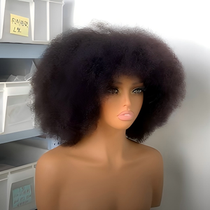 <span class=keywords><strong>Parrucca</strong></span> <span class=keywords><strong>Afro</strong></span> Corta Completamente Realizzata a Macchina, 100% <span class=keywords><strong>Capelli</strong></span> Umani Brasiliani, Stile Explosion, Può Essere Permanente e Tintura, Disponibile in Magazzino - Product Image 6