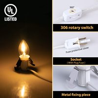Cordon de suspension blanc E26 avec interrupteur, 1,8 m, pour lampe suspendue, idéal pour la décoration de Noël et l'éclairage DIY