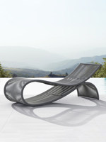 Chaise longue mobile en osier pour balcon extérieur, résistante à l'eau et au soleil, pour patio/jardin, style nordique