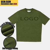 Maßgefertigtes Schwergewichtiges Poly-Baumwoll 350GSM Dickes O-Neck Blanko Kurzarm-Herren-T-Shirt mit Eigenem Logo Übergroßes Herren-Freizeit-T-Shirt