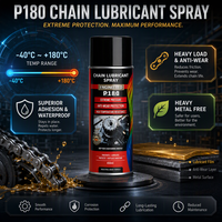 Pelumas Rantai Industri Suhu Tinggi P180 -40 ° C~180 ° Pelumas Aerosol Sintetis Tugas Berat C untuk Mesin & Sepeda Motor OEM