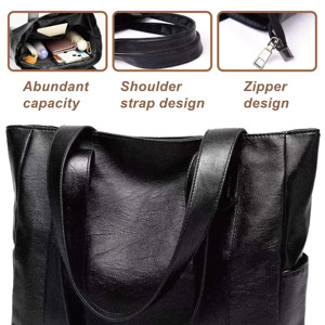 La migliore offerta <span class=keywords><strong>Online</strong></span> borsa a tracolla singola Casual da donna classica di grande capacità con logo personalizzato in pelle sintetica Tote Bag - Product Image 2