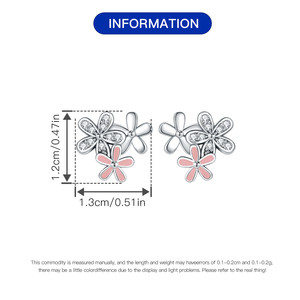 ต่างหูเดซี่สีชมพูทองเหลืองขาว ดีไซน์เฉพาะตัว ทันสมัย ใช้งานได้หลากหลาย ขายส่ง - Product Image 2