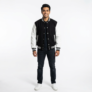Blouson universitaire slim pour homme 2026, brodé sur le devant, réversible, respirant, 100 % coton, compagnon idéal pour l'automne et l'hiver - Product Image 1
