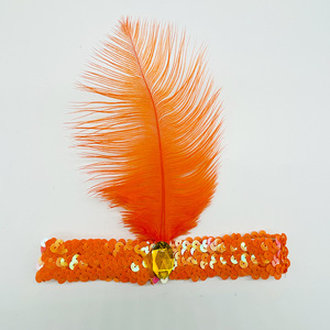 Serre-<span class=keywords><strong>tête</strong></span> <span class=keywords><strong>à</strong></span> plumes style Années 20 pour fête de carnaval, serre-<span class=keywords><strong>tête</strong></span> <span class=keywords><strong>à</strong></span> paillettes et plumes pour femme, coiffe élastique pour événement - Product Image 6