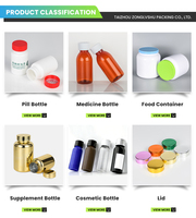Bouteille en plastique PET givré vide de 100 ml, 150 ml, 250 ml pour médicaments, capsules, vitamines et compléments alimentaires avec impression
