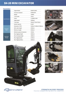 Mini-excavatrice sur chenilles compacte de 1,8 tonne avec godet de 0,04 m³ pour moteur diesel, pompe <span class=keywords><strong>Bosch</strong></span> Rexroth, boîte de vitesses, garantie 1 an pour travaux en espace restreint - Product Image 3