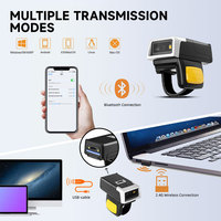 Escáner de Código de Barras Corporal Portátil NORGEE N500 Mini, Escáner de Anillo USB 2D Inalámbrico para Almacén, en Stock