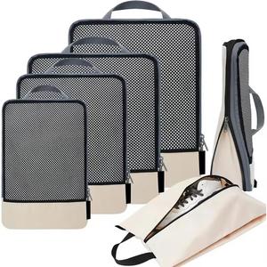Juego de 6 Organizadores de Viaje, Ligeros y Plegables, con Cierre de Cremallera Compresible para Almacenamiento en Maletas - Product Image 2