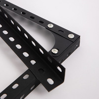 Étagère combinée de stockage pour supermarché, plaque triangulaire universelle en acier à angle noir, fabrication de tôle durable et polyvalente