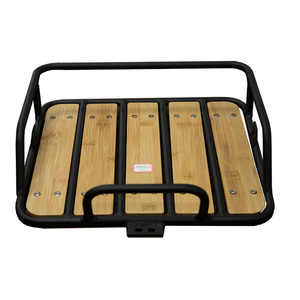 BB001 Fashion Front Steel Bicycle Basket with wood sharing bike basket front