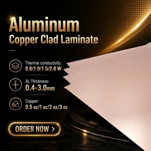 ราคาโรงงาน แผ่นอลูมิเนียมเคลือบทองแดงคุณภาพพรีเมียม Guiyu ACCL 5052 ความคลาดเคลื่อน 1% สำหรับงาน LED - Product Image 1