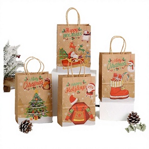 Sac en papier kraft marron en forme de sapin de Noël avec poignée pour bonbons, biscuits, décoration de fête, cadeau de la Journée de la Terre, vente chaude - Product Image 4