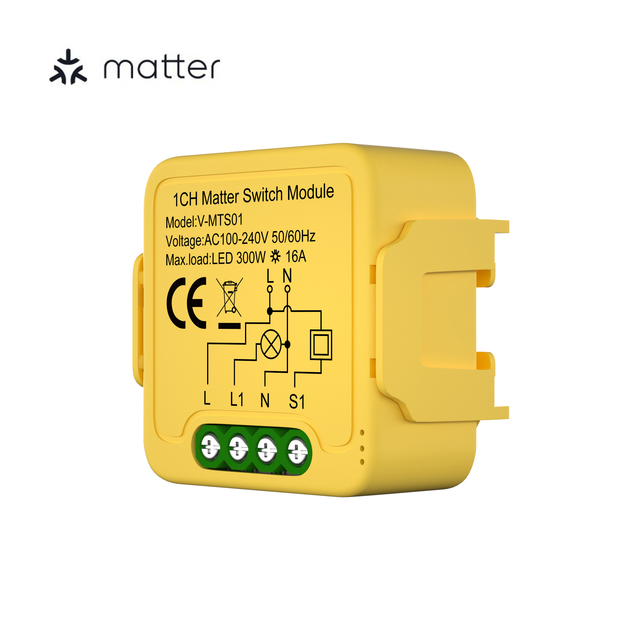 Matter Enabled Switch Smart Relay Module 16A Power Circuit Breaker