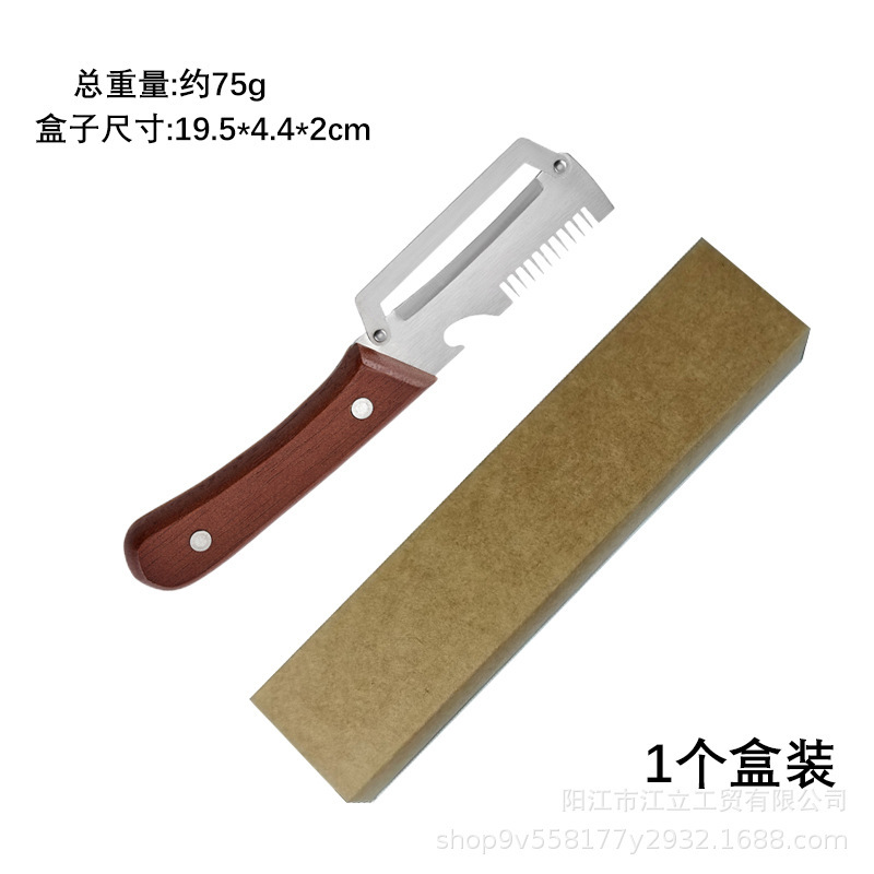 Cuchillo para picar cebolla con mango de madera para zurdos