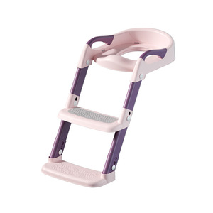 Children's Toilet Training Seat With Stairs Step <b>Stool</b> For Potty Training <b>Plastic</b> Baby Toilet Assist - Product Image 1
