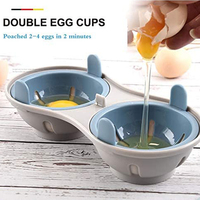 Double cuiseur à œufs en plastique pour micro-ondes, séparateur de jaune d'œuf blanc avec gadgets de cuisine, vente en gros