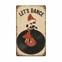 Plaque Métallique Vintage en Aluminium Effet Vieilli pour Musique, Décoration Murale Rectangulaire pour Salle de Musique ou Maison