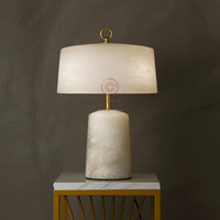 Lampe de table moderne en marbre espagnol, style designer haut de gamme, dôme personnalisé, pour bureau et salon, alimentation par batterie DC