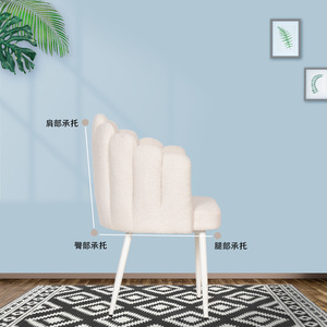 Silla de Estilo Francés para el Hogar, Tapicería Suave, Respaldo Cómodo, Silla Moderna Minimalista para Sala de Estar o Comedor - Product Image 2