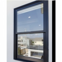 Fenêtre à guillotine supérieure de remplacement standard Aluminium Extérieur Vertical coulissant Double fenêtre à guillotine simple verre trempé