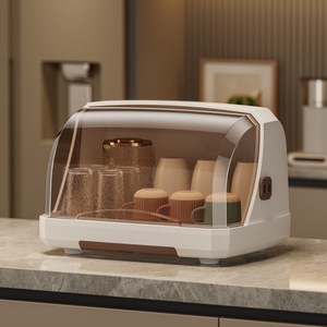 Hình chữ nhật bàn ăn tủ bếp chống bụi thoát nước cup nhôm tiêm PP kỹ thuật trà cup lưu trữ giá cho thực phẩm - Product Image 5