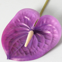 Bunga Anthurium Buatan Real Touch Tahan UV Ramah Lingkungan Dekorasi Buatan Tangan untuk Pernikahan Paskah Natal